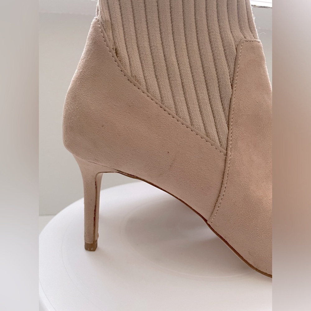 Zara Suede Slip-on Sock Heel ankle Boots - Picture 8 of 10